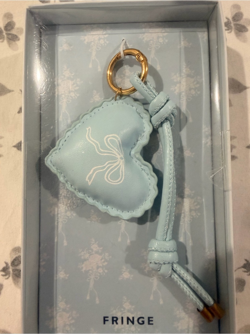 Fringe Studio Light Blue Heart Key & Card Holder Charm